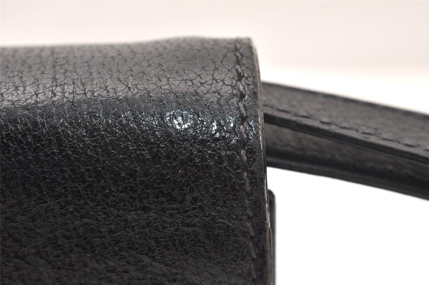 Authentic GUCCI Vintage Clutch Hand Bag Purse Leather Black 5665K