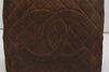 Authentic CHANEL Suede Medallion CoCo Mark Shoulder Tote Bag Brown 5666I