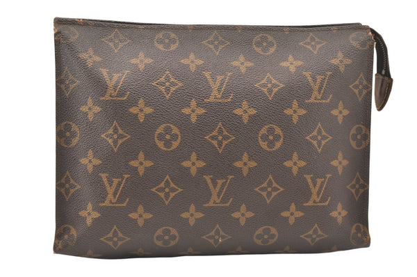 Auth Louis Vuitton Monogram Poche Toilette 26 Cosmetics Pouch Old Model LV 5667K