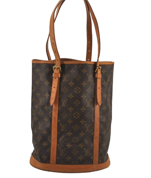 Authentic Louis Vuitton Monogram Bucket GM Shoulder Tote Bag M42236 Junk 5668J