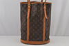 Authentic Louis Vuitton Monogram Bucket GM Shoulder Tote Bag M42236 Junk 5668J