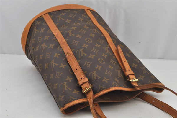Authentic Louis Vuitton Monogram Bucket GM Shoulder Tote Bag M42236 Junk 5668J