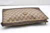 Authentic GUCCI Vintage Clutch Hand Bag Purse GG PVC Leather Brown 5668K