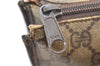 Authentic GUCCI Vintage Clutch Hand Bag Purse GG PVC Leather Brown 5668K