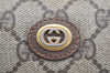 Authentic GUCCI Vintage Clutch Hand Bag Purse GG PVC Leather Brown 5668K