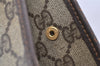 Authentic GUCCI Vintage Clutch Hand Bag Purse GG PVC Leather Brown 5668K