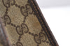 Authentic GUCCI Vintage Clutch Hand Bag Purse GG PVC Leather Brown 5668K