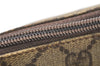 Authentic GUCCI Vintage Clutch Hand Bag Purse GG PVC Leather Brown 5668K