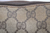Authentic GUCCI Vintage Clutch Hand Bag Purse GG PVC Leather Brown 5668K