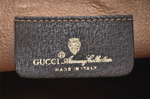 Authentic GUCCI Vintage Clutch Hand Bag Purse GG PVC Leather Brown 5668K