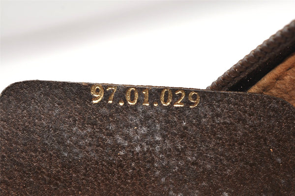 Authentic GUCCI Vintage Clutch Hand Bag Purse GG PVC Leather Brown 5668K