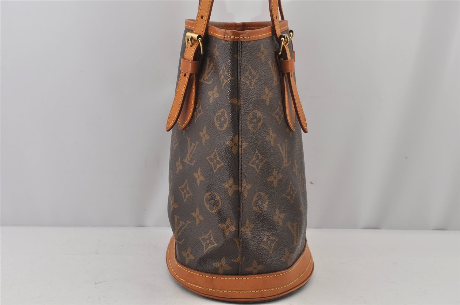 Authentic Louis Vuitton Monogram Bucket PM Shoulder Tote Bag M42238 Junk 5669J