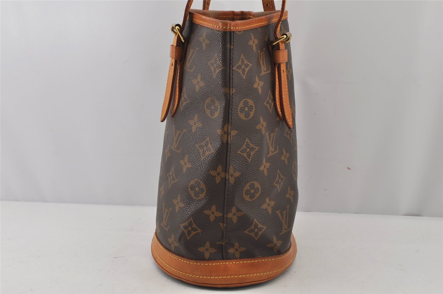 Authentic Louis Vuitton Monogram Bucket PM Shoulder Tote Bag M42238 Junk 5669J