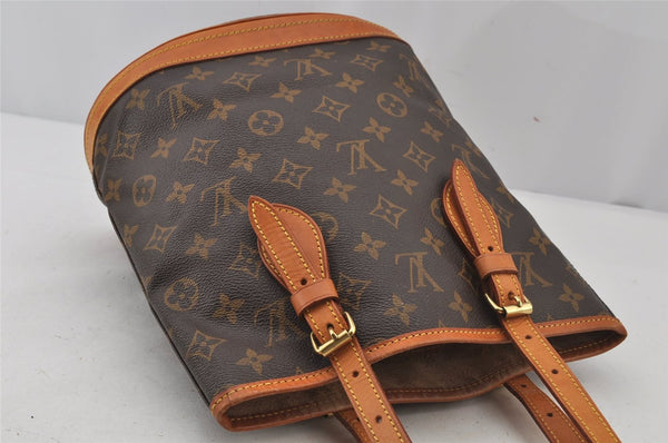 Authentic Louis Vuitton Monogram Bucket PM Shoulder Tote Bag M42238 Junk 5669J