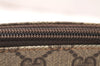 Authentic GUCCI Vintage Clutch Hand Bag Purse GG PVC Leather Brown 5669K