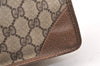 Authentic GUCCI Vintage Clutch Hand Bag Purse GG PVC Leather Brown 5669K