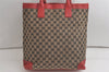 Authentic GUCCI Shoulder Tote Bag GG Canvas Leather 0021121 Black Beige 5670K