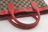 Authentic GUCCI Shoulder Tote Bag GG Canvas Leather 0021121 Black Beige 5670K
