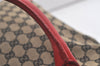 Authentic GUCCI Shoulder Tote Bag GG Canvas Leather 0021121 Black Beige 5670K