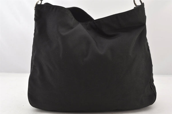Authentic GUCCI Bamboo Shoulder Hand Bag Purse Nylon Leather 0011577 Black 5671K