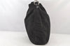 Authentic GUCCI Bamboo Shoulder Hand Bag Purse Nylon Leather 0011577 Black 5671K