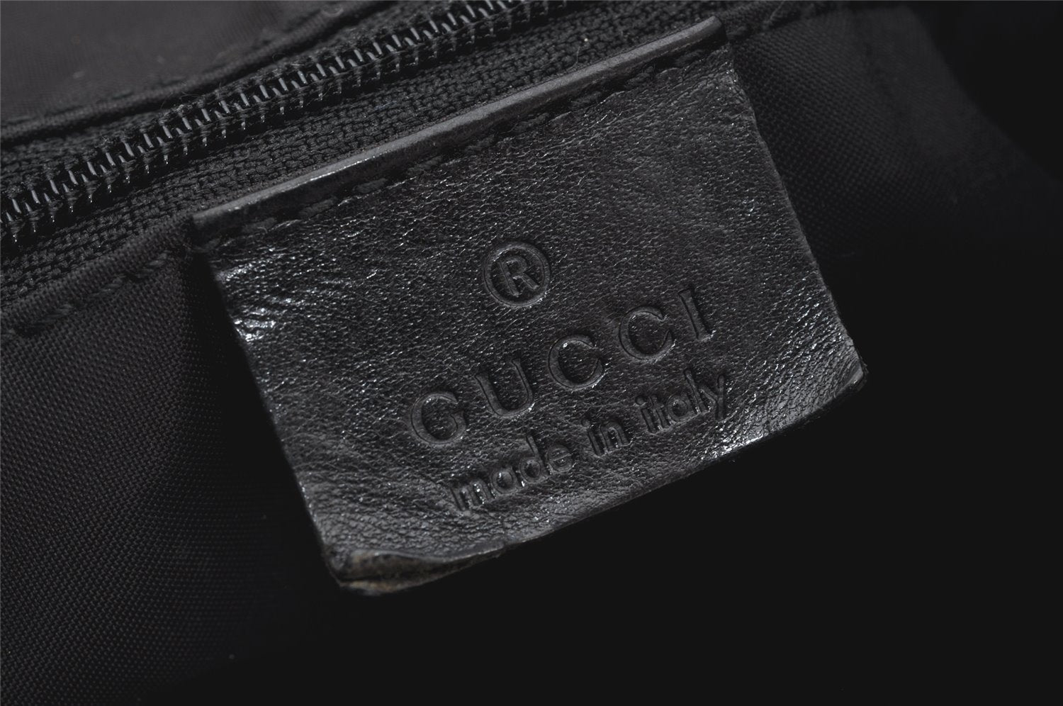 Authentic GUCCI Bamboo Shoulder Hand Bag Purse Nylon Leather 0011577 Black 5671K