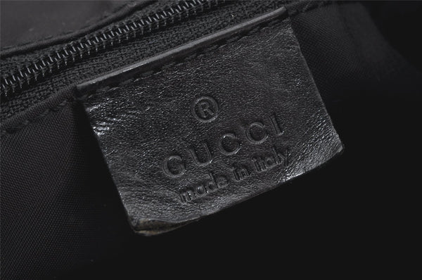 Authentic GUCCI Bamboo Shoulder Hand Bag Purse Nylon Leather 0011577 Black 5671K