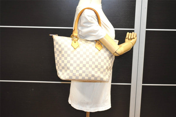 Authentic Louis Vuitton Damier Azur Saleya PM Shoulder Tote Bag N51186 LV 5672I