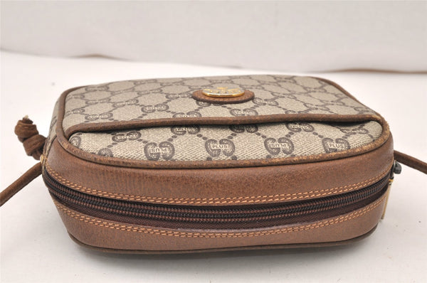Authentic GUCCI GG Plus Shoulder Cross Body Bag PVC Leather Brown Junk 5673K