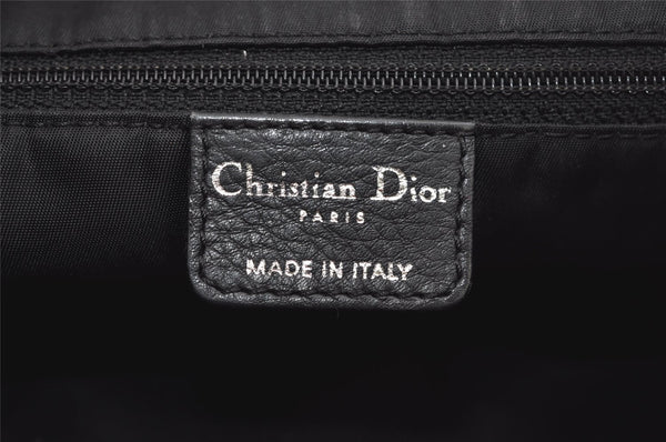 Authentic Christian Dior Trotter Shoulder Cross Body Bag Canvas Black 5675I