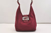 Authentic FENDI Vintage Shoulder Hand Bag Purse Jersey Leather Purple 5675J