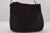 Authentic GUCCI Bamboo 2Way Shoulder Hand Bag Suede Leather Brown Junk 5676J