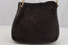 Authentic GUCCI Bamboo 2Way Shoulder Hand Bag Suede Leather Brown Junk 5676J