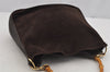 Authentic GUCCI Bamboo 2Way Shoulder Hand Bag Suede Leather Brown Junk 5676J
