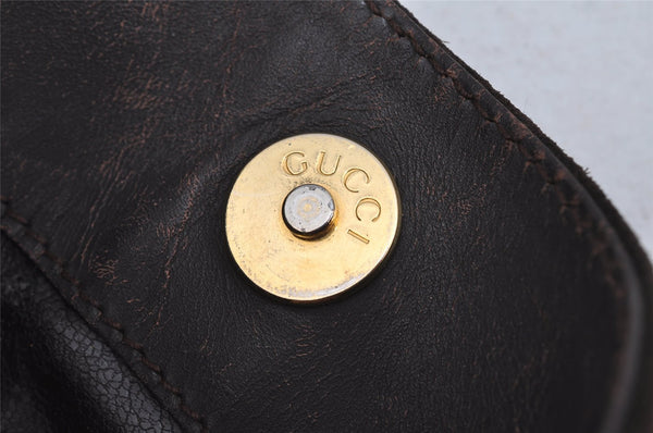 Authentic GUCCI Bamboo 2Way Shoulder Hand Bag Suede Leather Brown Junk 5676J