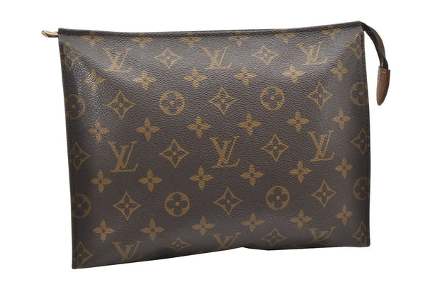 Authentic Louis Vuitton Monogram Poche Toilette 26 M47542 Cosmetics Pouch 5676K