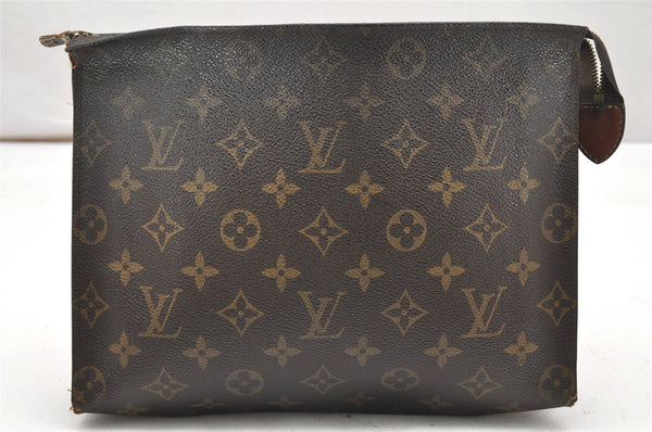 Auth Louis Vuitton Monogram Poche Toilette 26 Pouch Old Model LV Junk 5678K