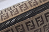 Authentic FENDI Zucchino Vintage Hand Bag Purse Canvas Leather Brown 5679I