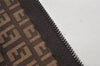 Authentic FENDI Zucchino Vintage Hand Bag Purse Canvas Leather Brown 5679I