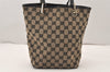 Authentic GUCCI Vintage Shoulder Tote Bag Purse GG Canvas Leather Black 5681K