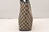 Authentic GUCCI Vintage Shoulder Tote Bag Purse GG Canvas Leather Black 5681K