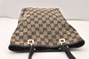 Authentic GUCCI Vintage Shoulder Tote Bag Purse GG Canvas Leather Black 5681K