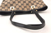 Authentic GUCCI Vintage Shoulder Tote Bag Purse GG Canvas Leather Black 5681K
