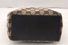 Authentic GUCCI Vintage Shoulder Tote Bag Purse GG Canvas Leather Black 5681K
