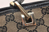 Authentic GUCCI Vintage Shoulder Tote Bag Purse GG Canvas Leather Black 5681K
