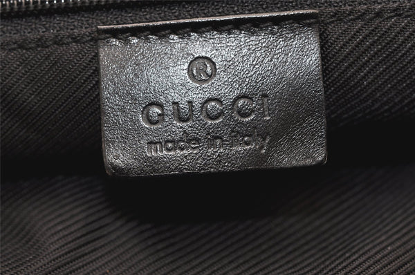 Authentic GUCCI Vintage Shoulder Tote Bag Purse GG Canvas Leather Black 5681K
