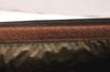 Authentic GUCCI Web Sherry Line Clutch Hand Bag Purse GG PVC Leather Brown 5684K