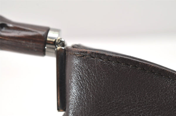 Authentic GUCCI Bamboo Shoulder Bag Purse Leather Brown 0013244 Junk 5685K