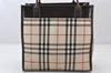 Authentic BURBERRY Nova Check Nylon Leather Tote Hand Bag Purse Beige 5686K