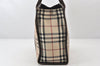 Authentic BURBERRY Nova Check Nylon Leather Tote Hand Bag Purse Beige 5686K